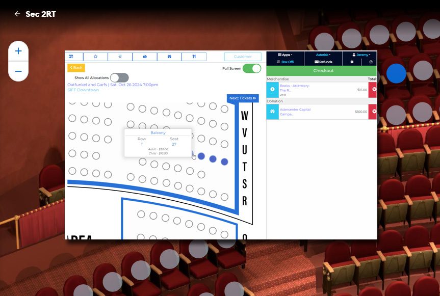 reserved seating in 2d and 3d